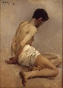 Joaquin Sorolla Y Bastida Academic study from life oil painting